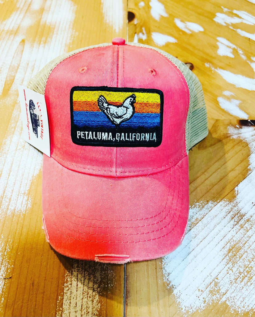 Petaluma Chicken Patch Trucker Hat, Salmon