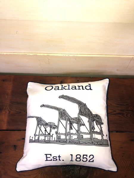 Embroidered Oakland  Pillow Cover by Luma Vintage