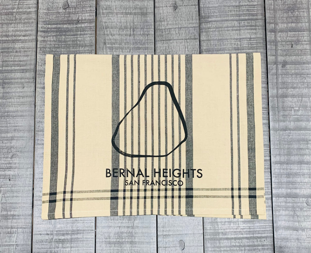 Bernal Heights Rock Tea Towel- Burberry Plaid