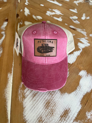 Petaluma Trucker Hat, Distressed Cranberry