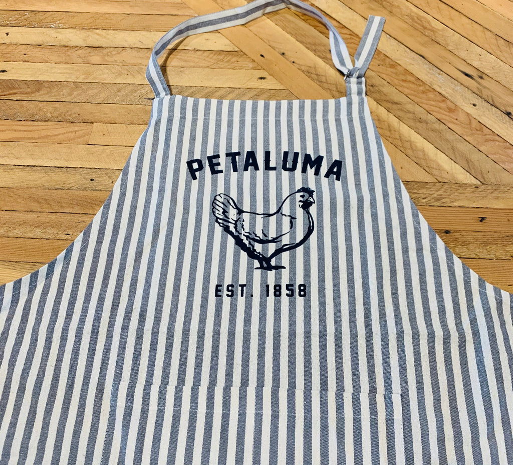 Petaluma Chicken Apron -Grey Stripe