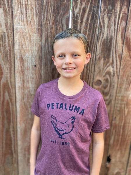 Maroon Kids Luma Vintage Petaluma Chicken Shirt