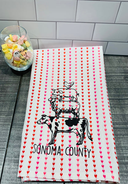 Luma Vintage Animal Stack Sonoma County Tea Towel- Hearts