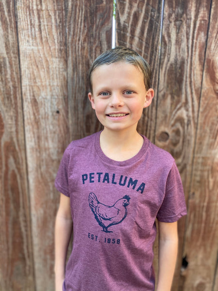Maroon Kids Luma Vintage Petaluma Chicken Shirt