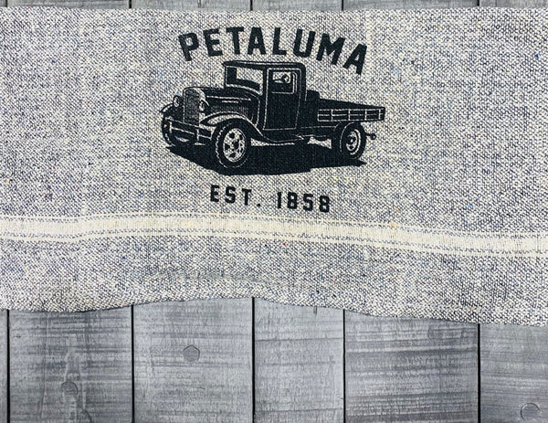 Tea Towel with Luma Vintage Truck- Petaluma Blue Tweed