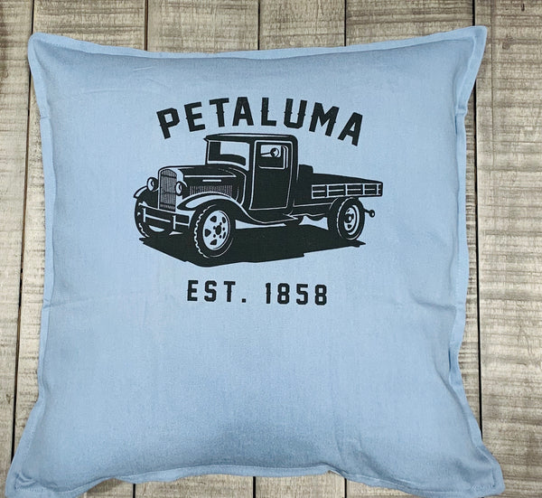 Petaluma Truck Pillow Cover -Blue