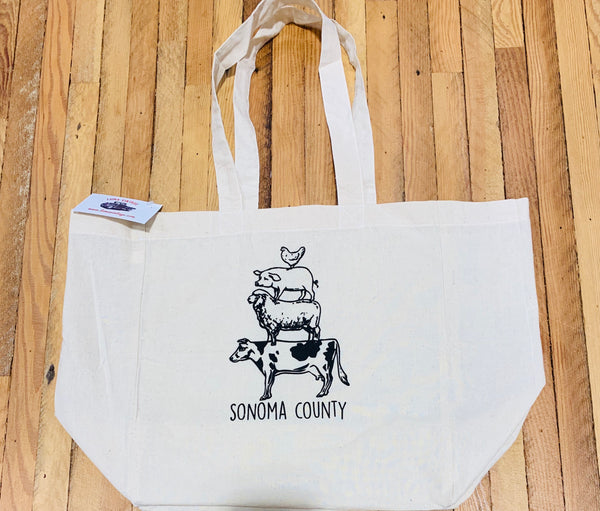 Market Canvas Tote Sonoma County Animal Stack