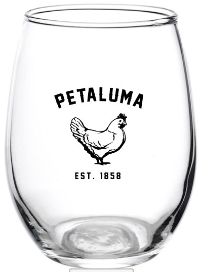 Special Porch Pick-up. Luma Vintage Wine Glass with Petaluma Chicken 15 oz