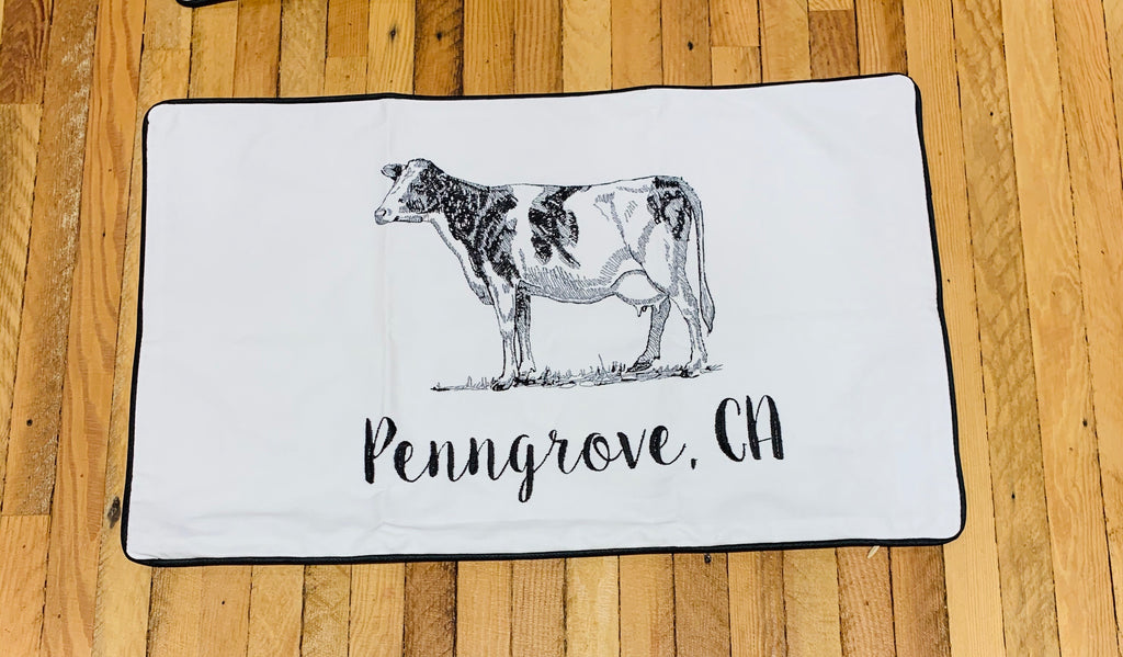 Penngrove Cow  Embroidered Lumbar Pillow Cover- Luma Vintage