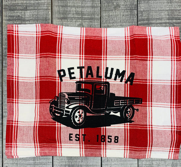 Tea Towel with Luma Vintage Truck- Petaluma Fall Plaid