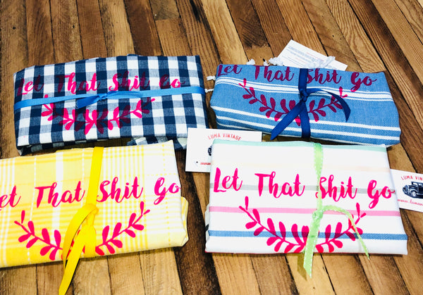 Luma Vintage Let That Shit Go Tea Towel