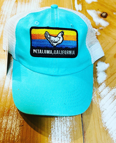 Petaluma Chicken Patch Trucker Hat, Teal