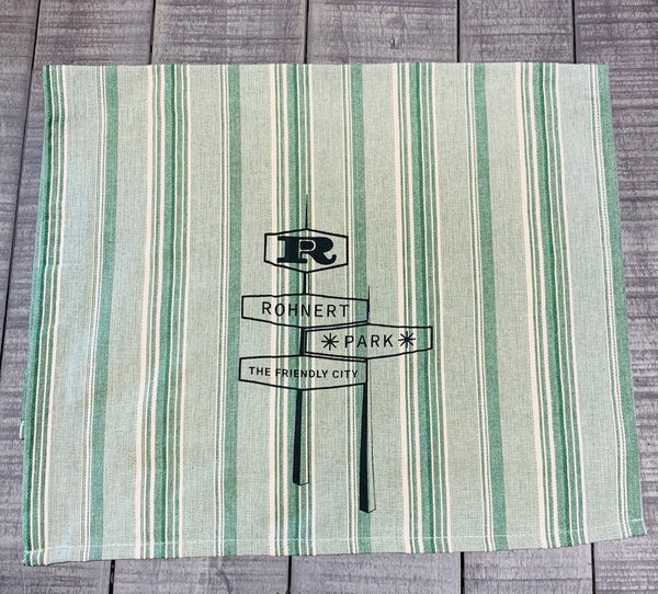 Rohnert Park Tea Towel by Luma Vintage -Green  Stripes
