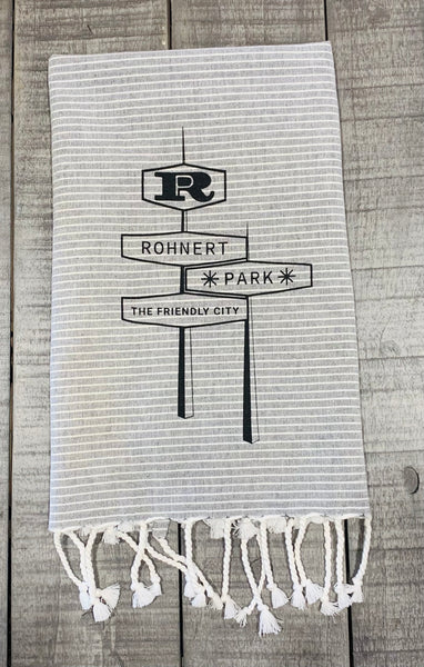 Rohnert Park Tea Towel by Luma Vintage - Tassel Stripe Grey