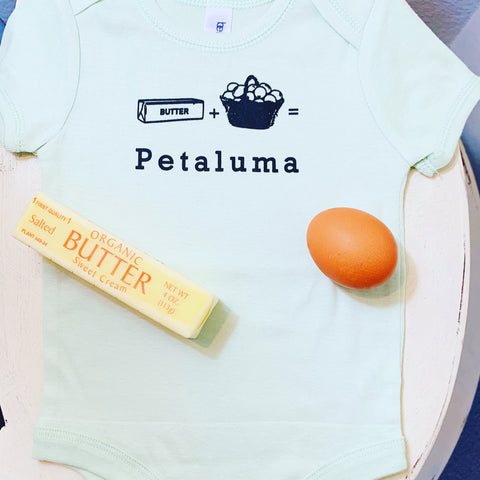Butter + Eggs = Petaluma Onesie-Mint