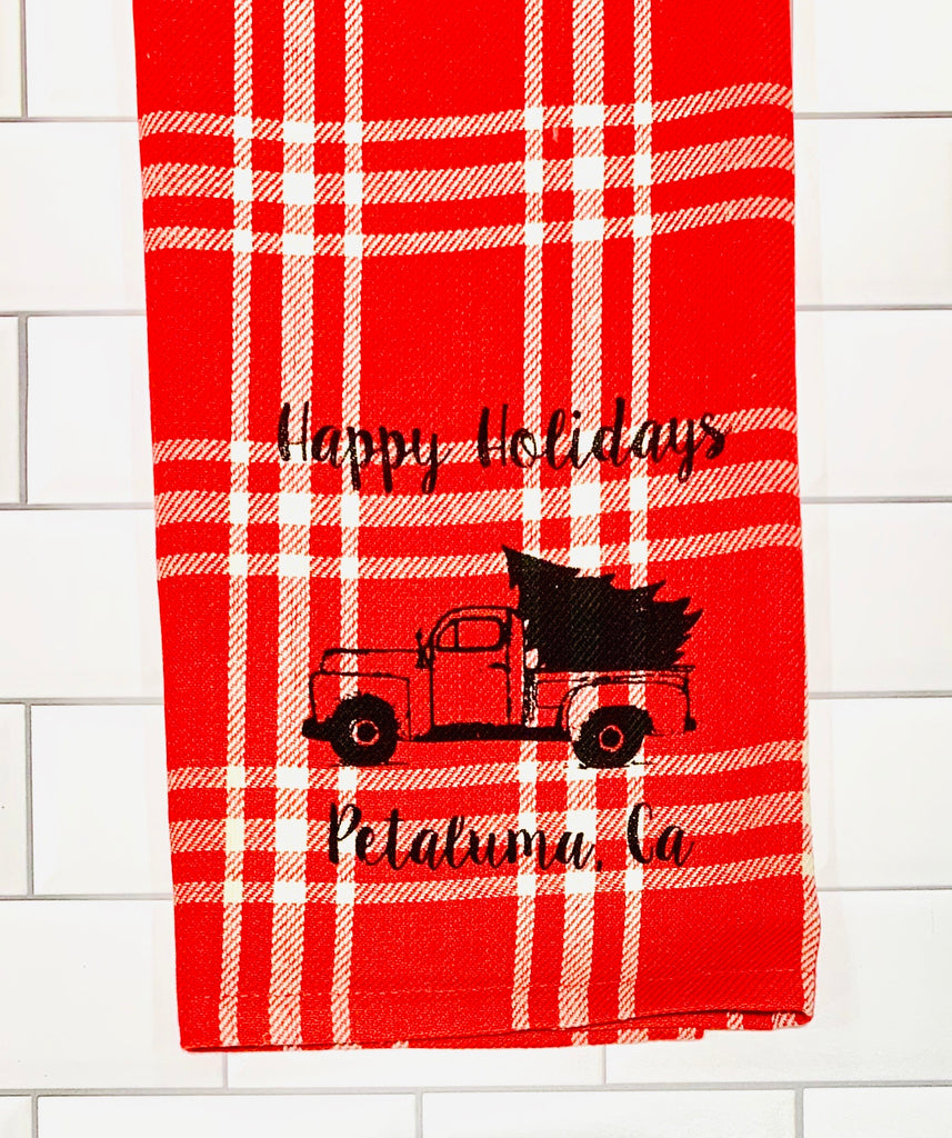 Luma Vintage Happy Holiday Petaluma Tea Towel - Flannel Plaid