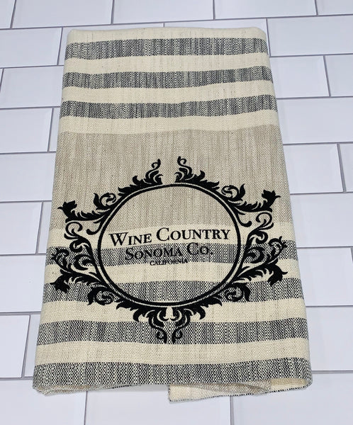 Luma Vintage Wine Country Sonoma County Tea Towel