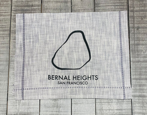 Bernal Heights Rock Tea Towel- Grey Linen like