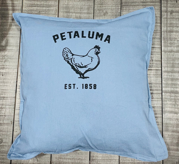 Petaluma Chicken Pillow Cover -Blue