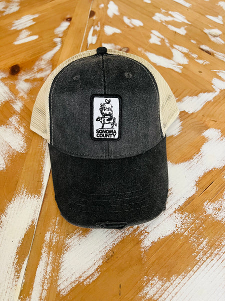 Sonoma County Trucker Hat- Black