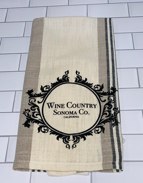 Luma Vintage Wine Country Sonoma County Tea Towel