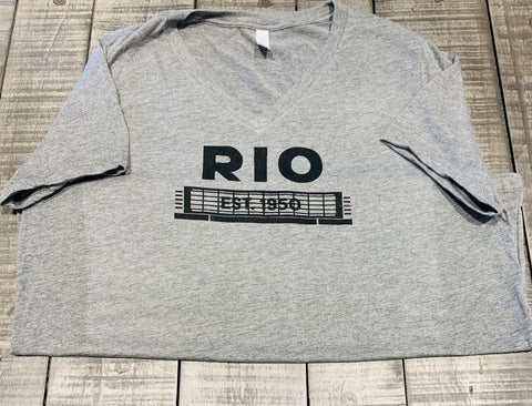Rio Theater Women’s Grey V-Neck by Luma Vintage