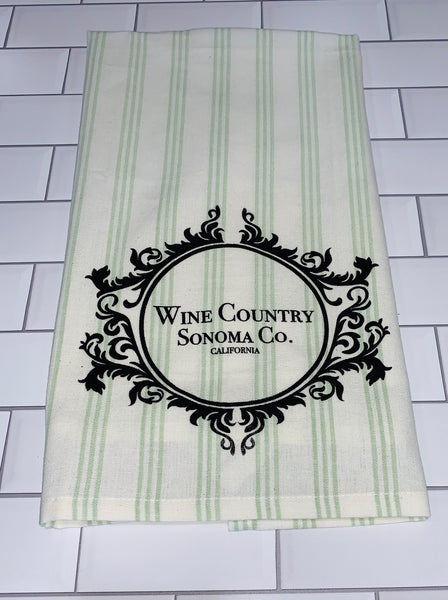 Luma Vintage Wine Country Sonoma County Tea Towel- Sage or Paisley