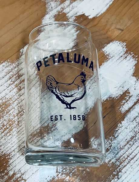 Beer Can Glass -Petaluma Chicken