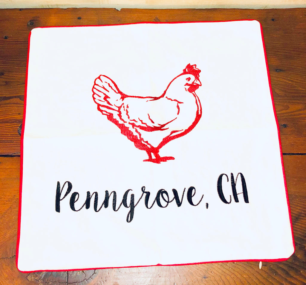 Embroidered Penngrove Chicken Pillow Cover- Luma Vintage